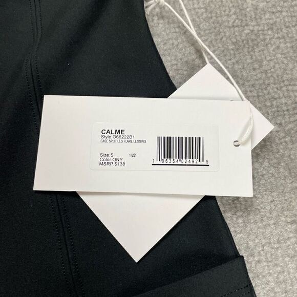 Johnny Was Calme Pants Women Small Split Leg Flare Legging Yoga Gym Black NEW - Picture 7 of 7